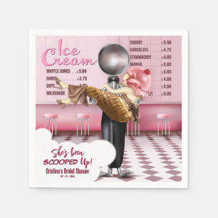 Ice cream Parlour She's Been Scooped Up Napkin