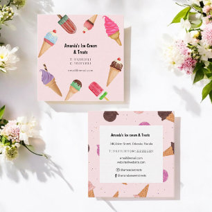 Ice Cream Parlour Shop Pink Business Card