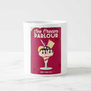Ice Cream Parlour Vintage old Sign Large Coffee Mug