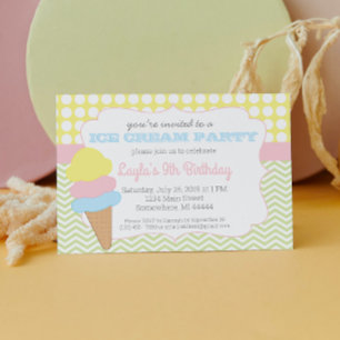 Ice Cream Party Birthday, Ice Cream Social Invitation