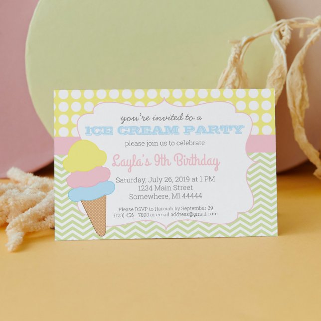 Ice Cream Party Birthday, Ice Cream Social Invitation (Creator Uploaded)