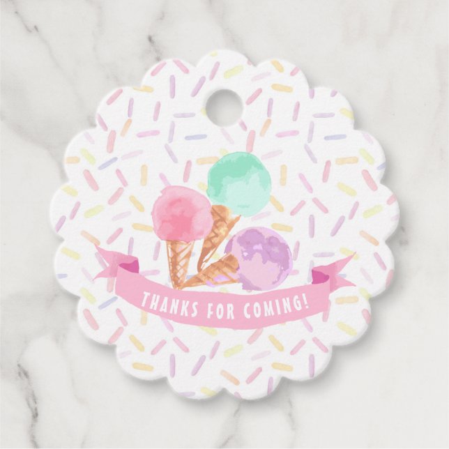 ICE CREAM Party Favour Tag (Front)