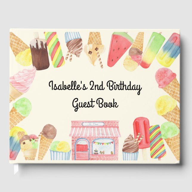 Ice Cream Party Guest Book (Front)