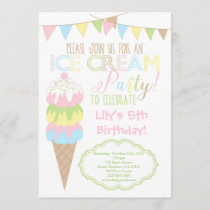 Ice Cream Party Invitation