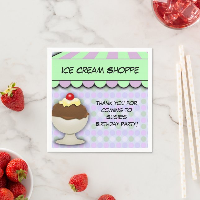 Ice Cream Party, Pastel Sweet Shoppe Napkin (Insitu)