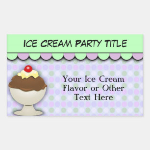 Ice Cream Party, Pastel Sweet Shoppe Rectangular Sticker