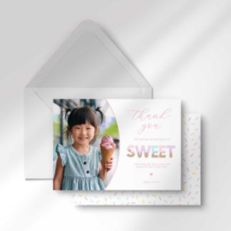 Ice Cream Party Thank You Card
