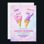 Ice Cream Pastel Sparkle 6-7 Kids Birthday Party Invitation<br><div class="desc">Ice Cream Pastel Sparkle 6-7 Kids Birthday Party, 
I Was 6 Now I'm 7 Girl Birthday Invite,  Editable Kids 7th Birthday Party</div>