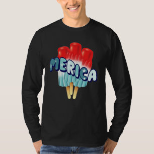 Ice Cream Patriotic  US Flag Merica 4th OF July T-Shirt