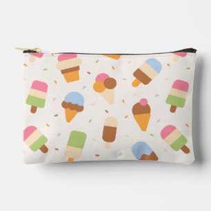 Ice Cream Pattern, Ice Cream Cone, Ice Popsicle Accessory Pouch