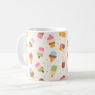 Ice Cream Pattern, Ice Cream Cone, Ice Popsicle Coffee Mug