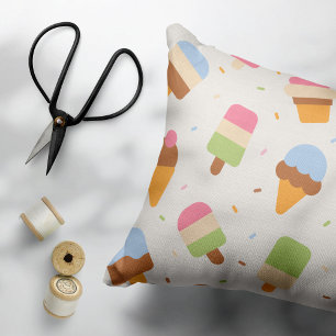 Ice Cream Pattern, Ice Cream Cone, Ice Popsicle Pillowcase