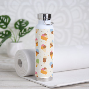 Ice Cream Pattern, Ice Cream Cone, Ice Popsicle Water Bottle