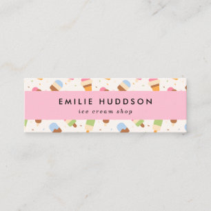 Ice Cream Pattern, Ice Cream Shop, Ice Cream Parlo Mini Business Card