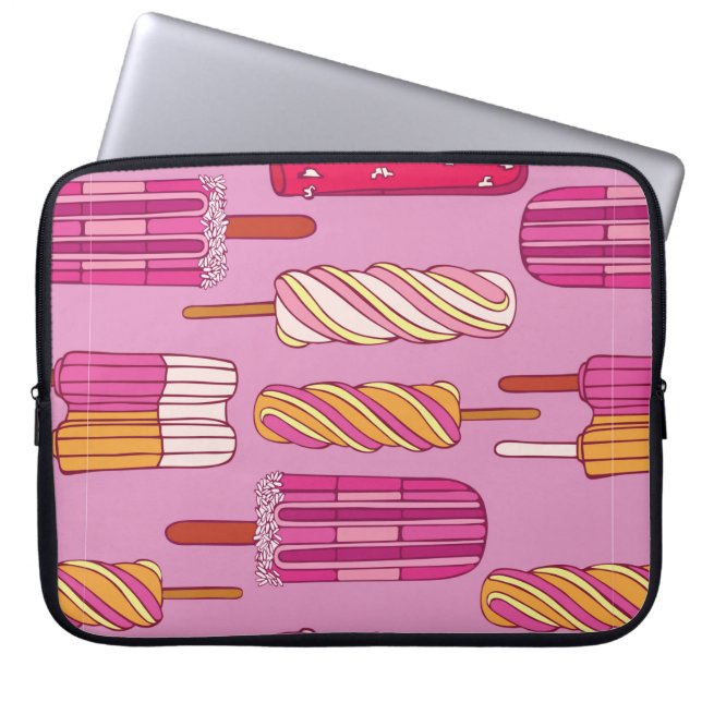 Ice cream pattern,illustration.  laptop sleeve (Front)