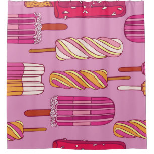 Ice cream pattern,illustration. shower curtain