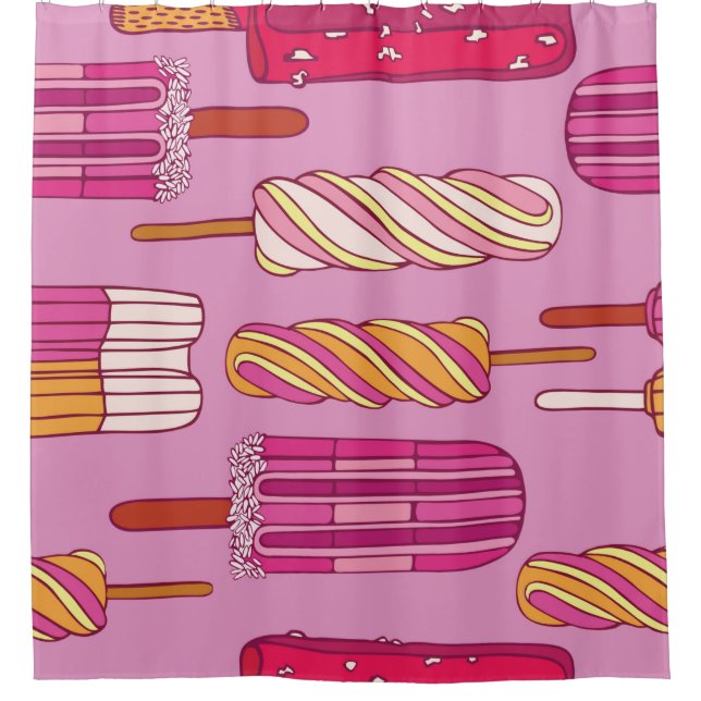 Ice cream pattern,illustration.  shower curtain (Front)