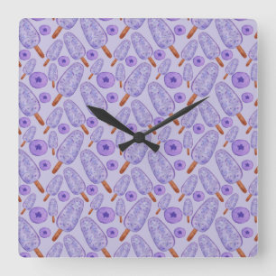 Ice cream pattern   Lollies pattern   lollipop 20 Square Wall Clock