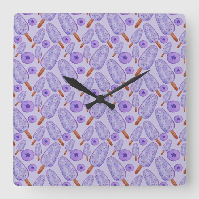 Ice cream pattern | Lollies pattern | lollipop 20 Square Wall Clock (Front)