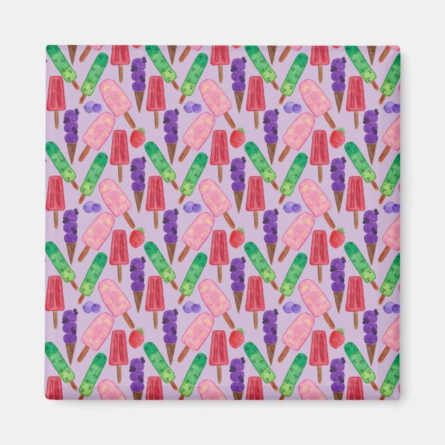 Ice cream pattern | Lollies pattern | lollipop 21 Magnet (Front)