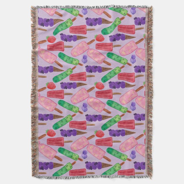 Ice cream pattern | Lollies pattern | lollipop 21 Throw Blanket (Front Vertical)