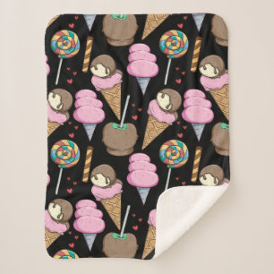 Ice cream pattern Lollies pattern lollipop 24 Sherpa Blanket