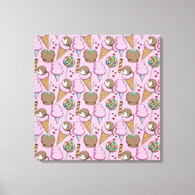 Ice cream pattern | Lollies pattern | lollipop 26 Canvas Print (Front)