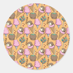 Ice cream pattern Lollies pattern lollipop 26 Classic Round Sticker
