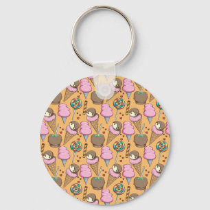 Ice cream pattern   Lollies pattern   lollipop 26 Key Ring