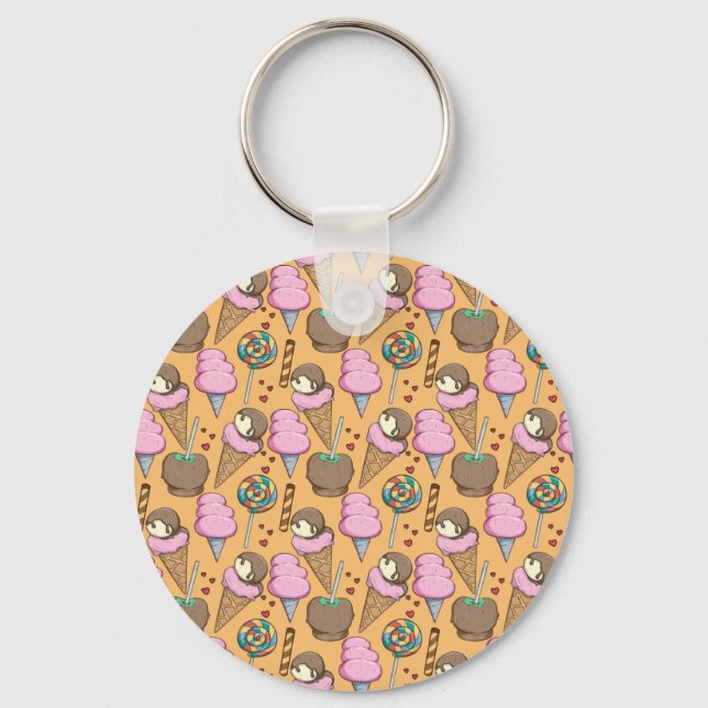 Ice cream pattern | Lollies pattern | lollipop 26 Key Ring (Front)