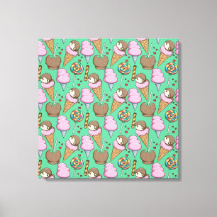 Ice cream pattern Lollies pattern lollipop 29 Canvas Print