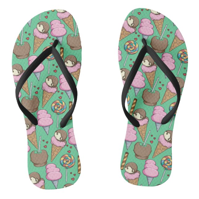 Ice cream pattern | Lollies pattern | lollipop 29 Jandals (Footbed)