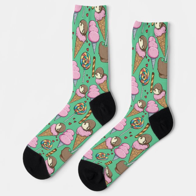 Ice cream pattern | Lollies pattern | lollipop 29  Socks (Left)