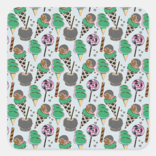 Ice cream pattern   Lollies pattern   lollipop 30 Square Sticker