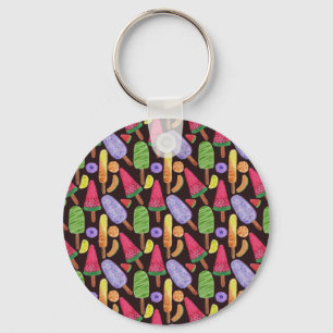 Ice cream pattern   Lollies pattern   lollipop 4 Key Ring