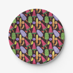 Ice cream pattern   Lollies pattern   lollipop 4 Paper Plate