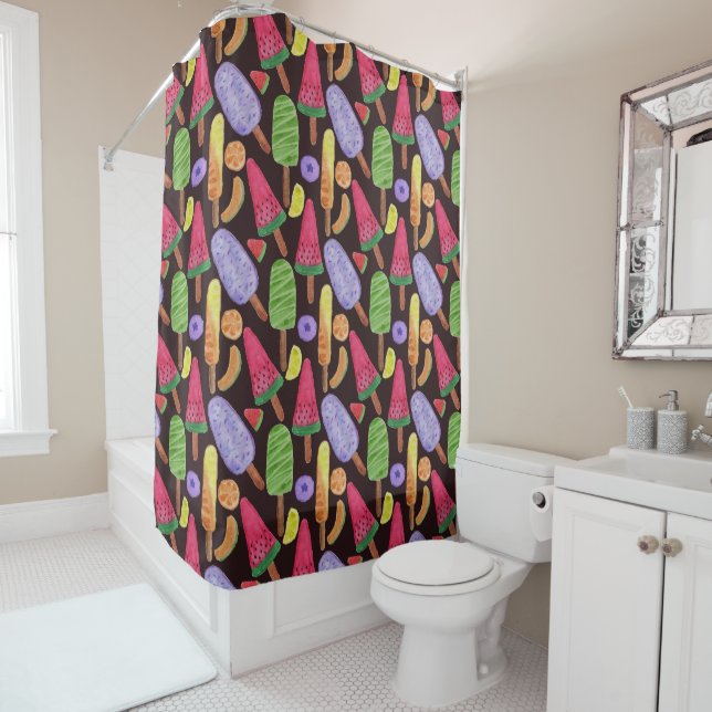 Ice cream pattern | Lollies pattern | lollipop 4 Shower Curtain (In Situ)