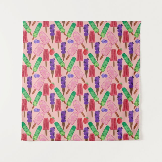 Ice cream pattern | Lollies pattern | lollipop 9 Tapestry (Front)