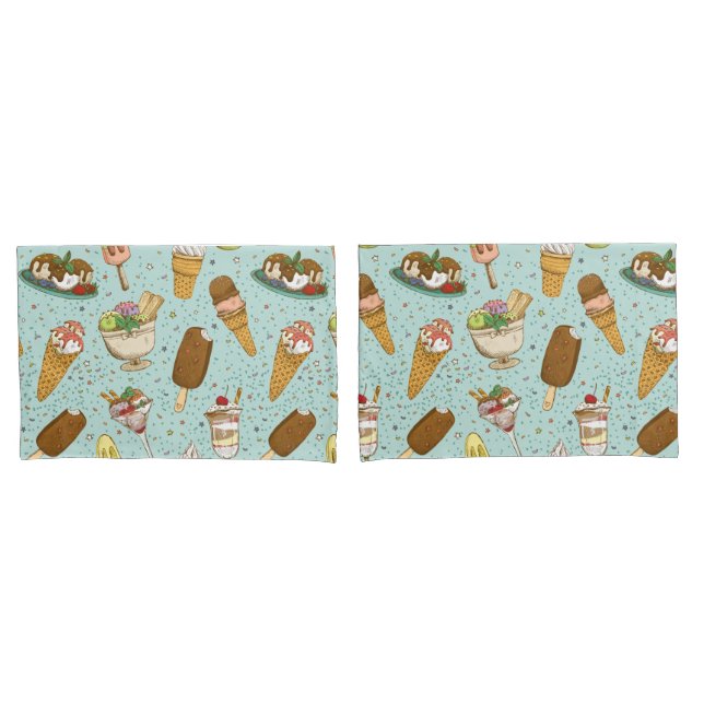 Ice Cream Pattern Pillowcase (Front-Set)
