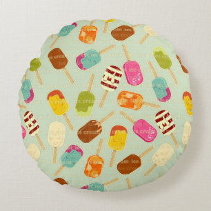 Ice Cream Pattern Round Cushion