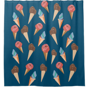 Ice cream pattern shower curtain