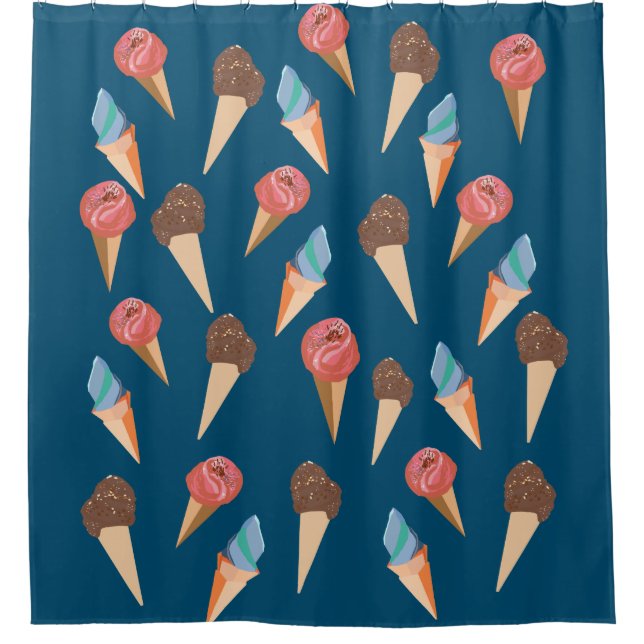 Ice cream pattern shower curtain (Front)