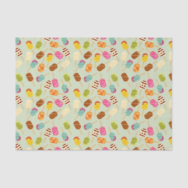Ice Cream Pattern Tissue Paper (Front)
