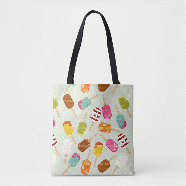 Ice Cream Pattern Tote Bag (Front)