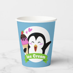 Ice Cream Penguin custom colour Paper Cups