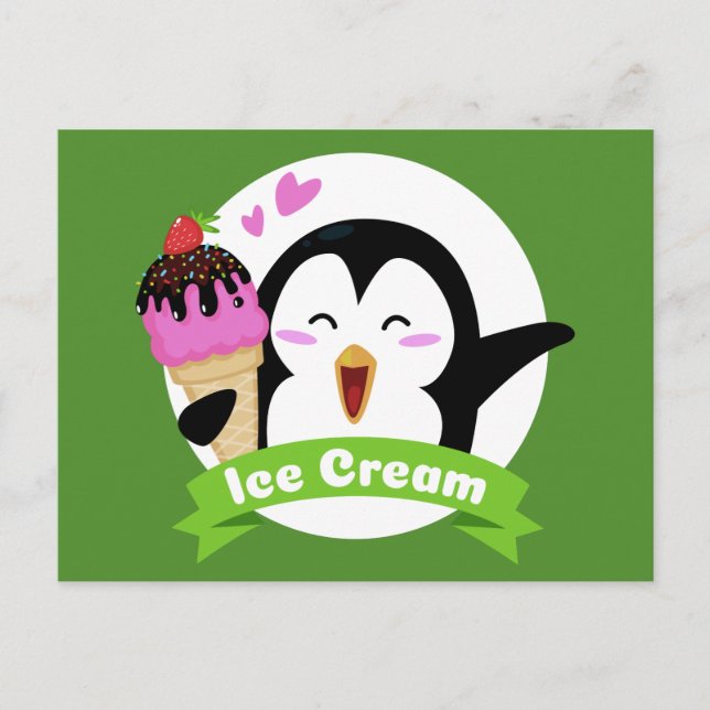 Ice Cream Penguin postcard (Front)