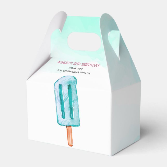 Ice Cream Personalised Birthday Favour Box (Front Side)