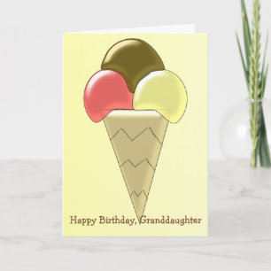 Ice Cream Personalised Granddaughter Birthday Card