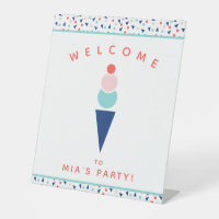 Ice Cream Personalised Name Kids Party
