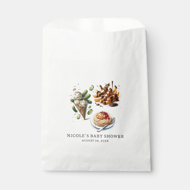 Ice Cream & Pickles Weird Cravings Baby Shower Favour Bags (Front)